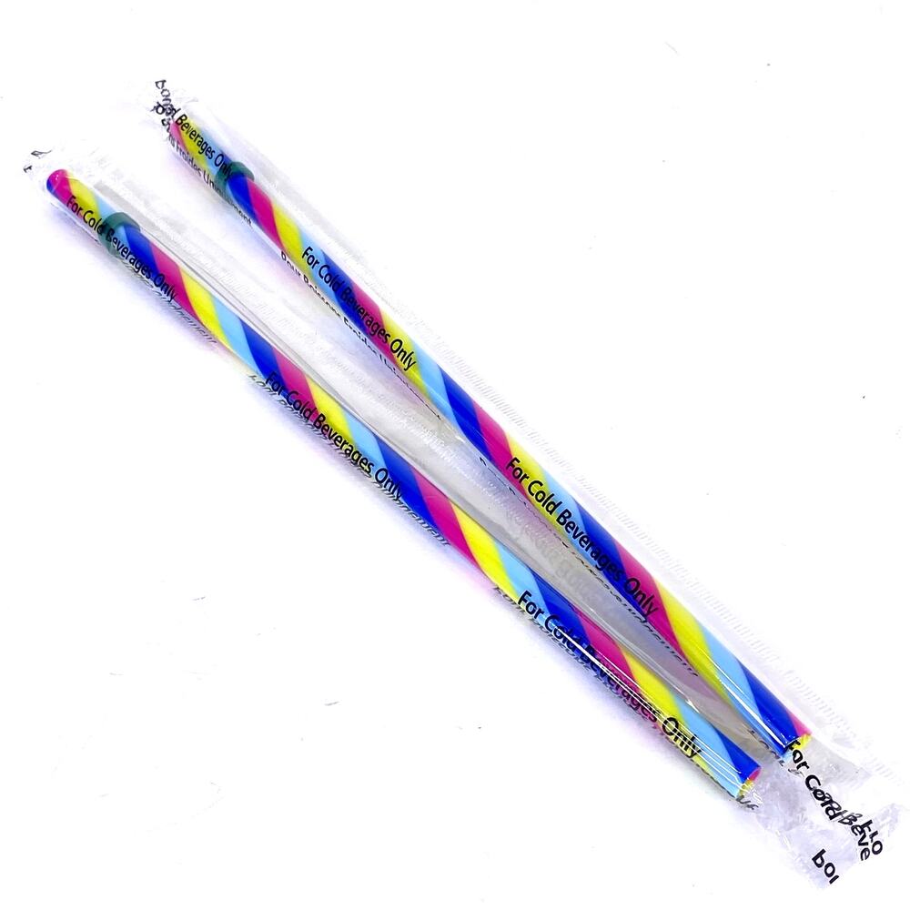 Starbucks 2024 Limited Edition Rainbow Reusable Straws Set of 2 Pride Cold Drink